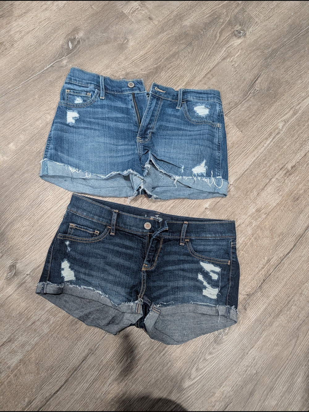 2 Pairs Of Women’s Hollister Distressed Denim Shorts - Blue